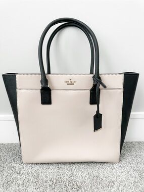 kate spade New York Two-Tone Black and Cream Tote